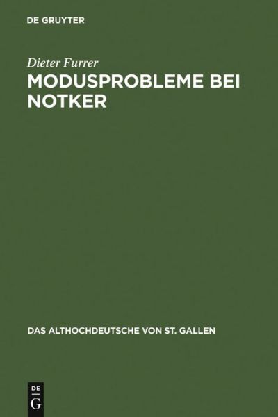 Cover for Furrer · Modusprobleme bei Notker (Book) (1971)