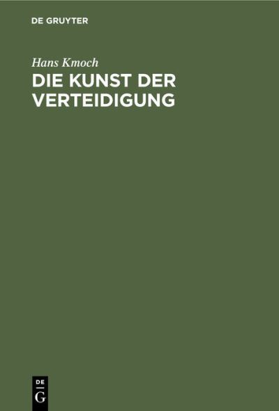 Cover for Hans Kmoch · Die Kunst der Verteidigung (Book) (1982)