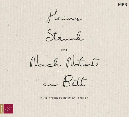 Cover for Heinz Strunk · Nach Notat Zu Bett (Hörbestseller-1xmp3 Cd) (CD) (2021)