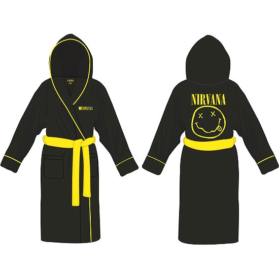 Cover for Nirvana · Nirvana Unisex Bathrobe: Yellow Happy Face (Small - Medium) (CLOTHES) [size M]
