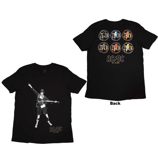 Cover for AC/DC · AC/DC Unisex T-Shirt: Emblems (Black) (Back Print) (T-shirt) [size S] (2024)