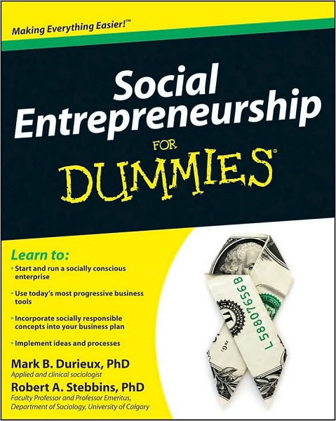 Cover for Mark Durieux · Social Entrepreneurship For Dummies (Paperback Book) (2010)