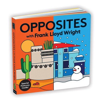 Cover for Mudpuppy · Opposites with Frank Lloyd Wright (Board book) (2018)