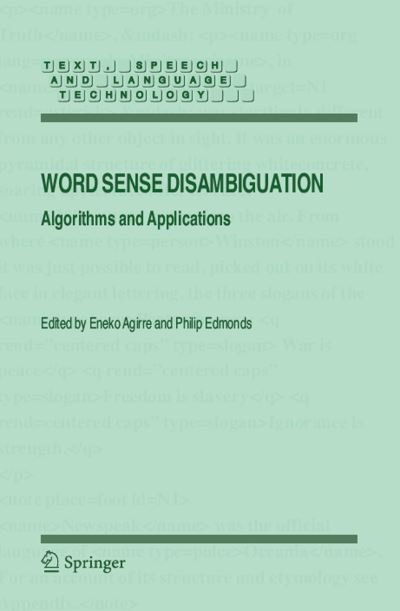 Cover for Eneko Agirre · Word Sense Disambiguation: Algorithms and Applications - Text, Speech and Language Technology (Gebundenes Buch) [2007 edition] (2006)