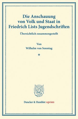 Die Anschauung von Volk und Sta - Sonntag - Książki -  - 9783428170081 - 30 stycznia 2014