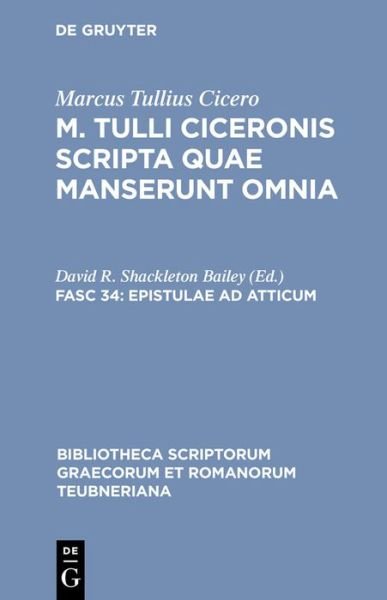 Cover for Marcus Tullius Cicero · Epistulae ad Atticum (Bog) (1987)