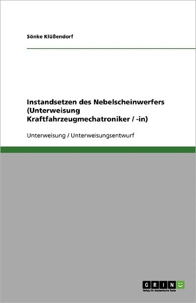 Cover for Klüßendorf · Instandsetzen des Nebelschei (Book) [German edition] (2013)