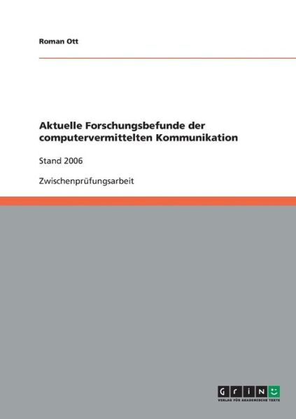 Cover for Ott · Aktuelle Forschungsbefunde der comp (Book) [German edition] (2013)