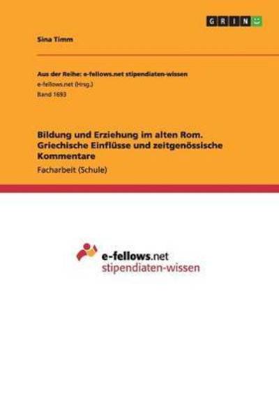 Cover for Timm · Bildung und Erziehung im alten Rom (Bog) (2016)