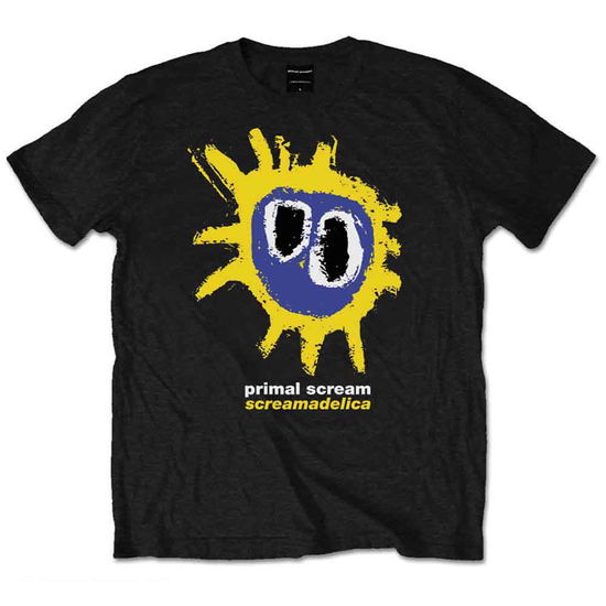 Primal Scream Unisex T-Shirt: Screamadelica Yellow - Primal Scream - Produtos - ROFF - 5055295360082 - 16 de janeiro de 2015