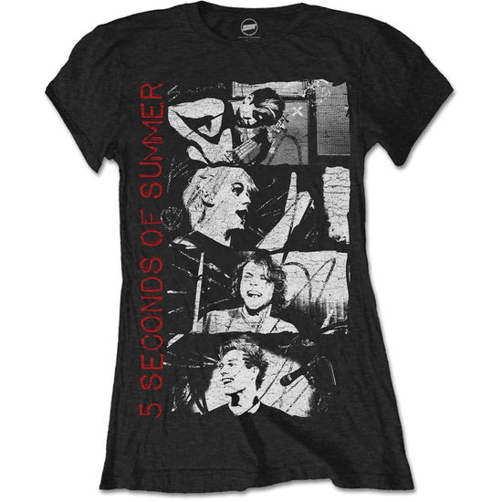 5 Seconds of Summer Ladies T-Shirt: Photo Stacked - 5 Seconds of Summer - Marchandise - Bravado - 5055979914082 - 