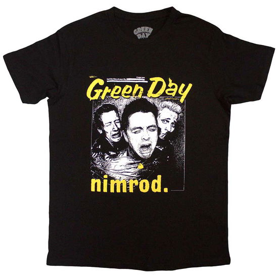 Green Day Unisex T-Shirt: Yellow Pick -Nimrod (Black) - Green Day - Produtos - - 5056737283082 - 19 de setembro de 2024