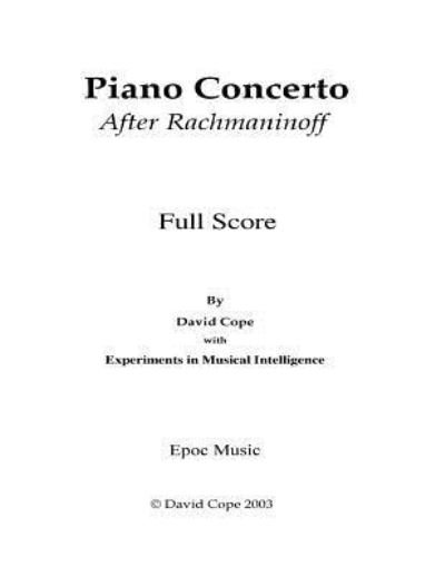 Cover for David Cope · Piano Concerto (Taschenbuch) (2015)