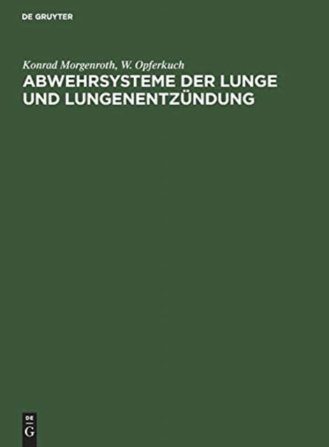 Cover for Morgenroth · Abwehrsysteme der Lunge und (Book) (1991)