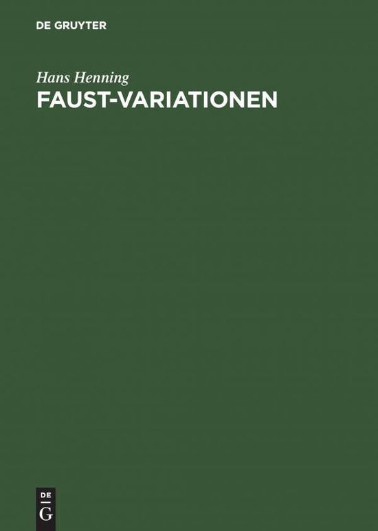 Cover for H. Henning · Faust-Variationen (Book) [German edition] (1993)