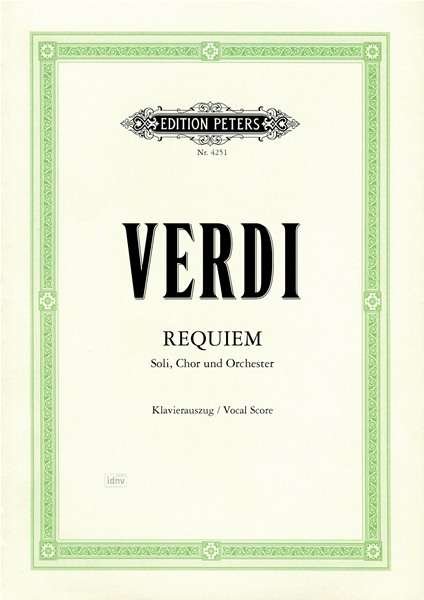 Requiem Vocal Score - Giuseppe Verdi - Boeken - FABER MUSIC - 9790014022082 - 14 juli 2016