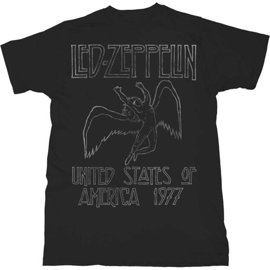 Cover for Led Zeppelin · Led Zeppelin Unisex T-Shirt: USA '77. (T-shirt) [size L] [Black - Unisex edition] (2018)