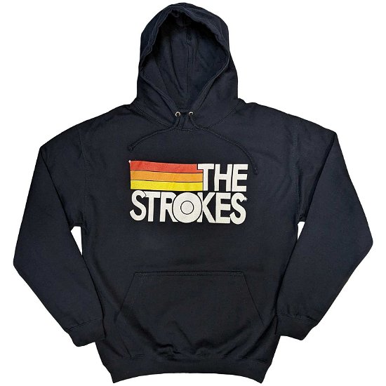 The Strokes Unisex Pullover Hoodie: Logo & Stripes - Strokes - The - Merchandise -  - 5056737202083 - 