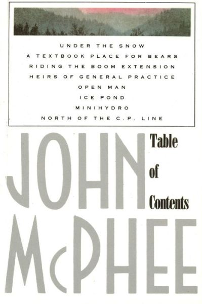 Cover for John McPhee · Table of Contents (Paperback Book) [1st edition] (1986)