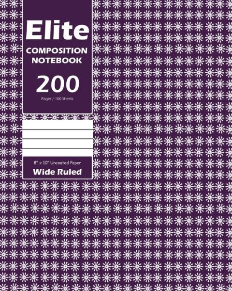 Cover for Design · Elite Composition Notebook, Wide Ruled 8 x 10 Inch, Large 100 Sheet, Purple Cover (Pocketbok) (2020)