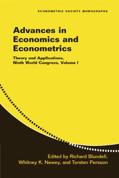 Cover for Richard Blundell · Advances in Economics and Econometrics: Theory and Applications, Ninth World Congress - Advances in Economics and Econometrics 3 Volume Paperback Set (Paperback Book) (2006)