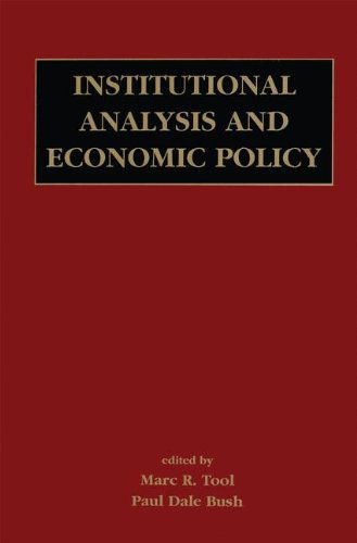 Cover for Marc R. Tool · Institutional Analysis and Economic Policy (Hardcover Book) [2003 edition] (2003)