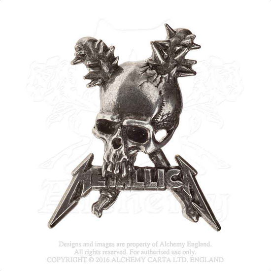 Metallica Pin Badge: Damage including skull - Metallica - Produtos - METALLICA - 0664427045084 - 7 de outubro de 2019