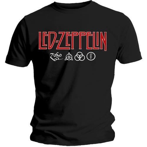 Cover for Led Zeppelin · Logo &amp; Symbols Black (T-shirt) [size S] (2017)