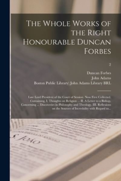 Cover for Duncan 1685-1747 Forbes · The Whole Works of the Right Honourable Duncan Forbes (Paperback Bog) (2021)