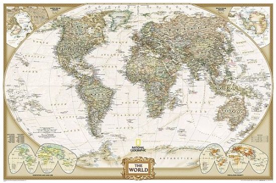 Cover for National Geographic Maps · World Executive, Poster Size, Tubed: Wall Maps World (Map) [2018th edition] (2022)