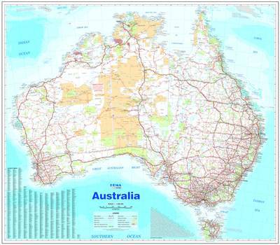 Cover for Hema Maps · Australia Flat Map Laminated (Landkarten) (2024)