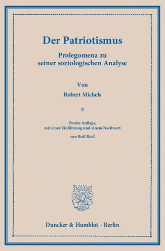 Cover for Michels · Der Patriotismus. (Bok) (2013)