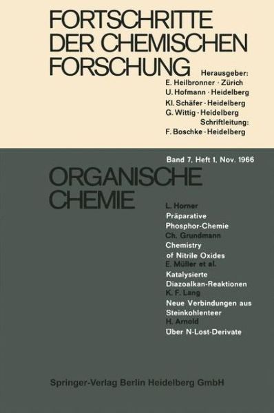 Cover for Walter Huckel · Organische Chemie - Topics in Current Chemistry (Paperback Book) (1966)