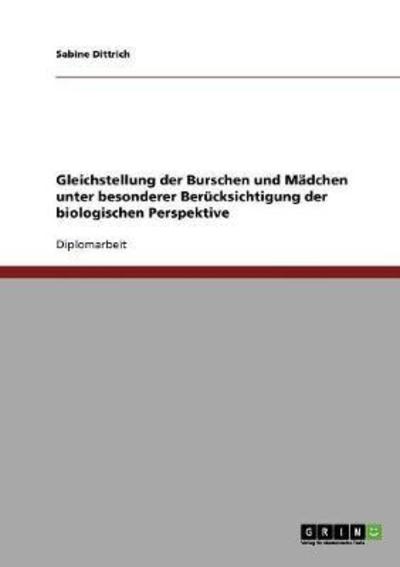 Cover for Dittrich · Gleichstellung der Burschen un (Book) [German edition] (2013)