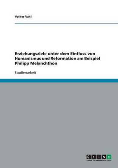 Cover for Vahl · Erziehungsziele unter dem Einfluss (Book) [German edition] (2013)