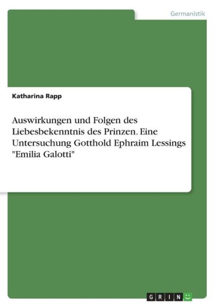 Cover for Rapp · Auswirkungen und Folgen des Liebes (Book)