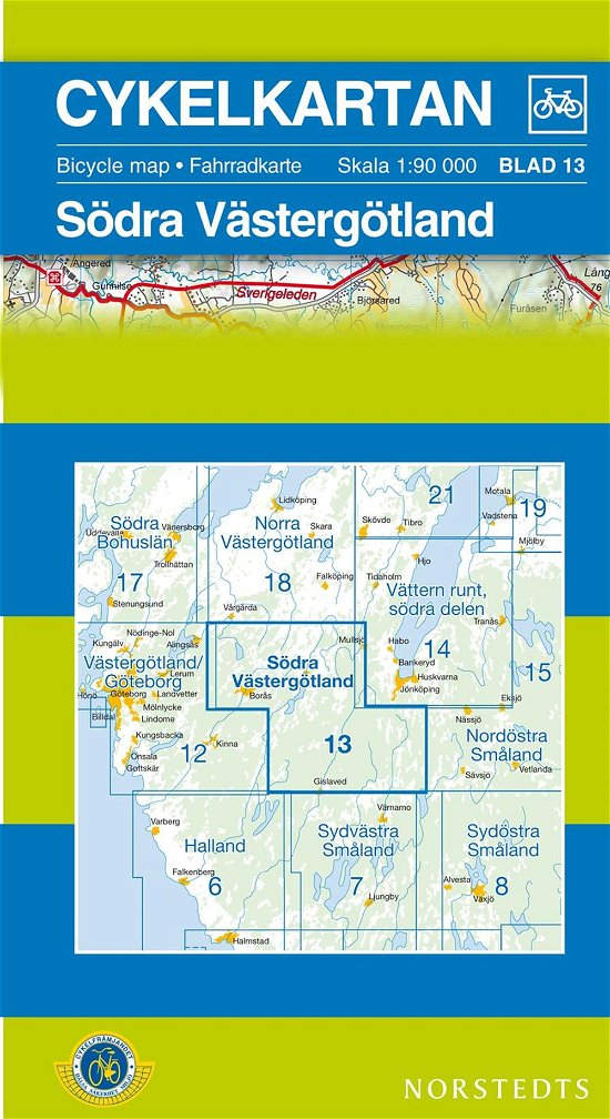 Cover for Norstedts · Cykelkartan: Södra Västergötland (Hardcover bog) (2012)