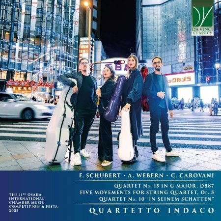 Quartetto Indaco · F. Schubert, A. Webern, C. Carovani: Quartet No. 15 D887, Five Movements Op. 5, (CD) (2024)