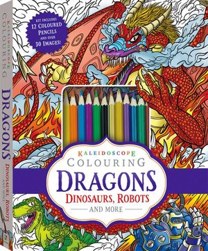 Cover for Hinkler Pty Ltd · Kaleidoscope Colouring Dragons Dinosaurs Robots and More - Colouring Kit (Book) (2020)