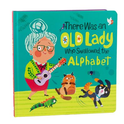 Cover for Little Grasshopper Books · There Was an Old Lady Who Swallowed the Alphabet (Board book) (2021)