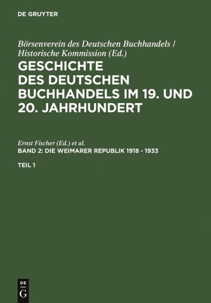Cover for Ernst Fischer · Geschichte d.deutschen Buchhandels.2/1 (Book) (2007)