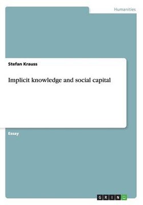 Cover for Krauss · Implicit knowledge and social ca (Book) (2014)