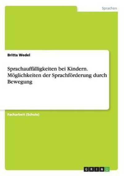 Cover for Wedel · Sprachauffälligkeiten bei Kindern (Book) (2016)