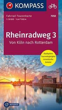 Cover for Mair-Dumont / Kompass · Kompass Fahrradkarte: Rheinradweg 3: Von Köln nach Rotterdam (Hardcover Book) (2021)