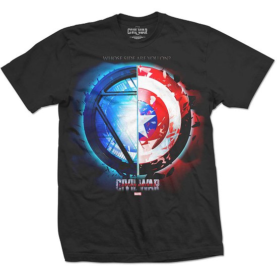 Marvel Comics Unisex Tee: Captain America Civil War Whose Side? - Marvel Comics - Produtos - Bravado - 2100002100086 - 