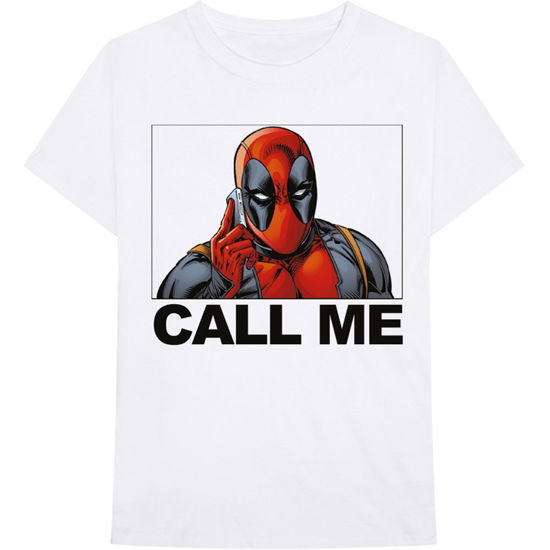 Marvel Comics Unisex T-Shirt: Deadpool Call Me - Marvel Comics - Merchandise -  - 5056170675086 - 