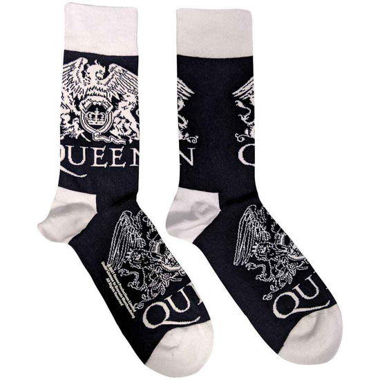 Cover for Queen · Queen Unisex Ankle Socks: White Crests (Navy Blue) (UK Size 4 - 7) (Bekleidung) (2025)
