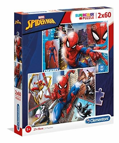 Puslespil Spider-Man, 2x60 brikker - Clementoni - Brætspil - Clementoni - 8005125216086 - 6. oktober 2023