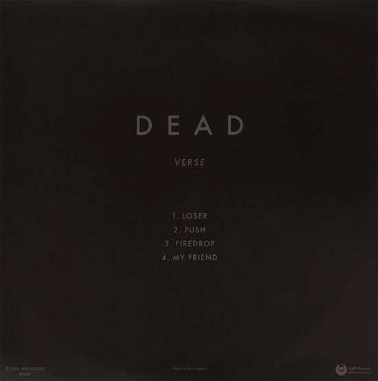 Verse - Dead - Musique - KDB RECORDS - 8016670143086 - 22 novembre 2019