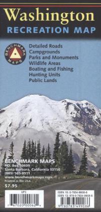 Cover for Benchmark Maps · Washington Recreation Map (Map) (2016)